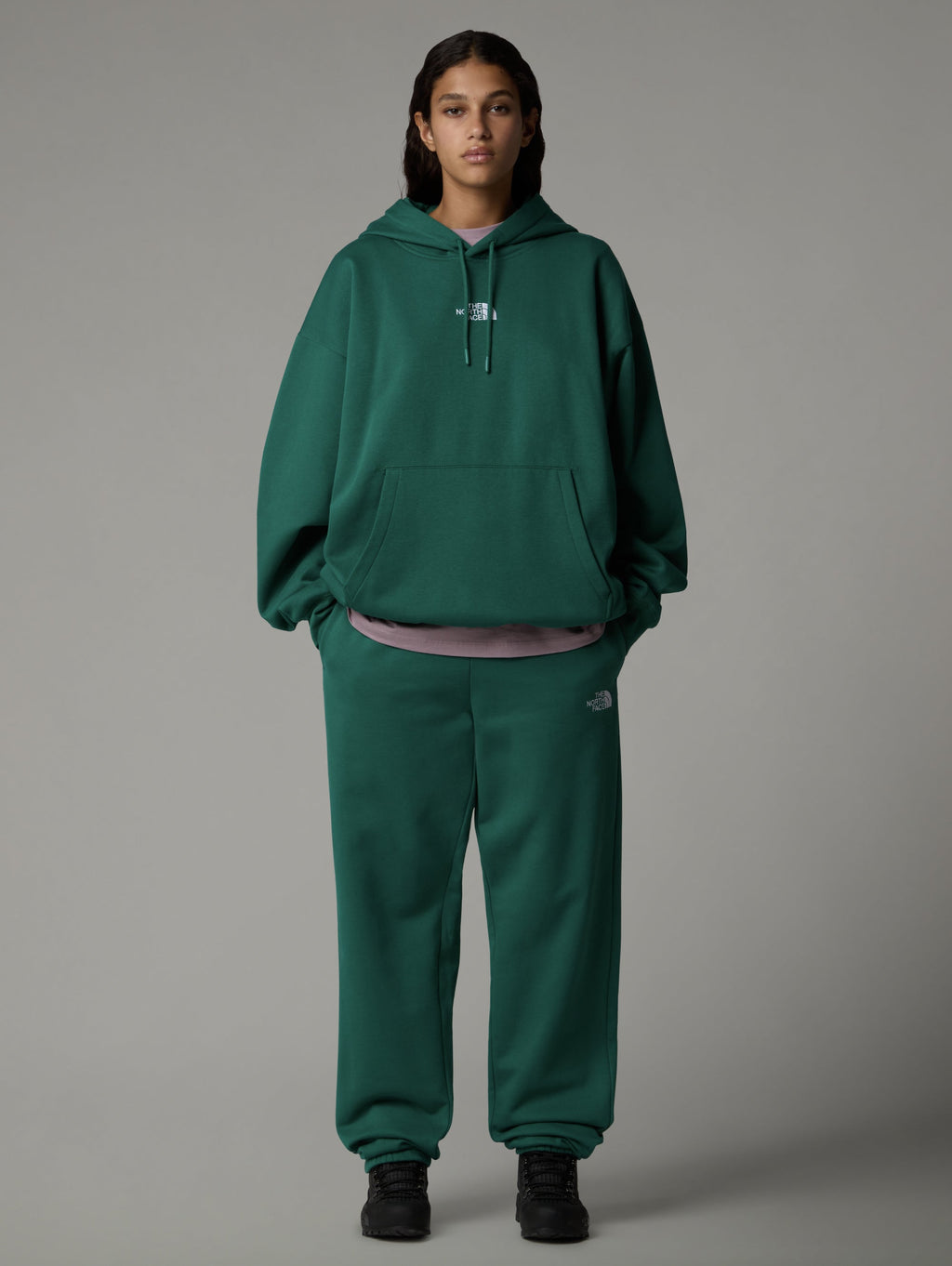 2026 New Arrival Felpa con Cappuccio Oversize Verde