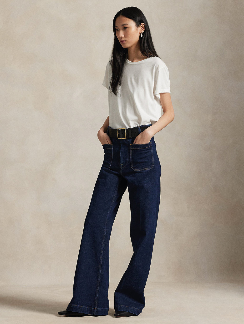 2026 New Arrival Jeans a Zampa in Denim Twill Blu