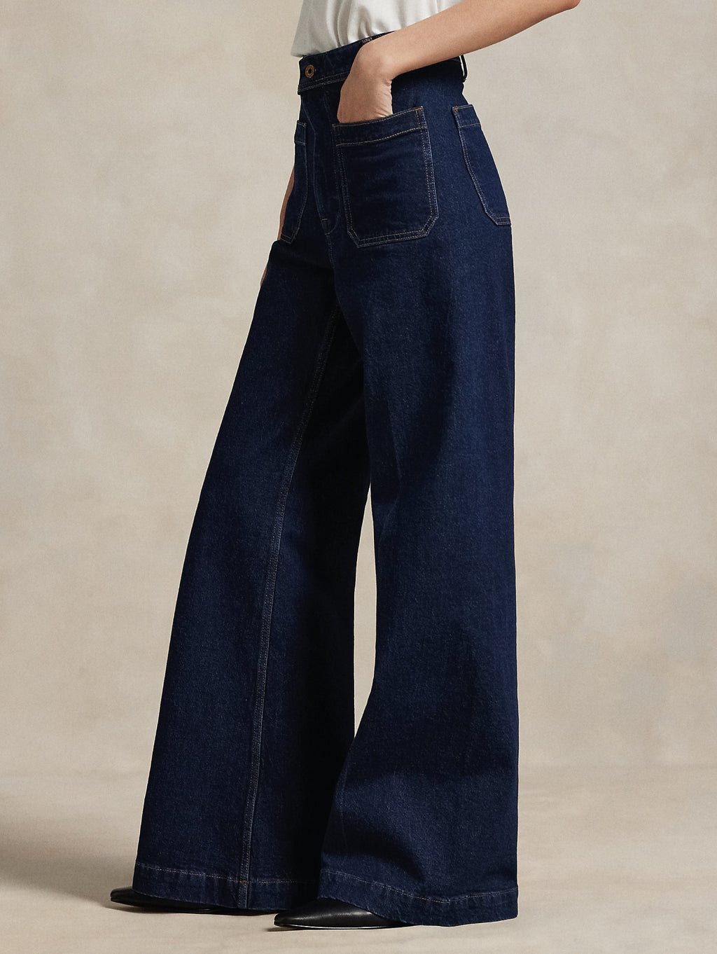 2026 New Arrival Jeans a Zampa in Denim Twill Blu