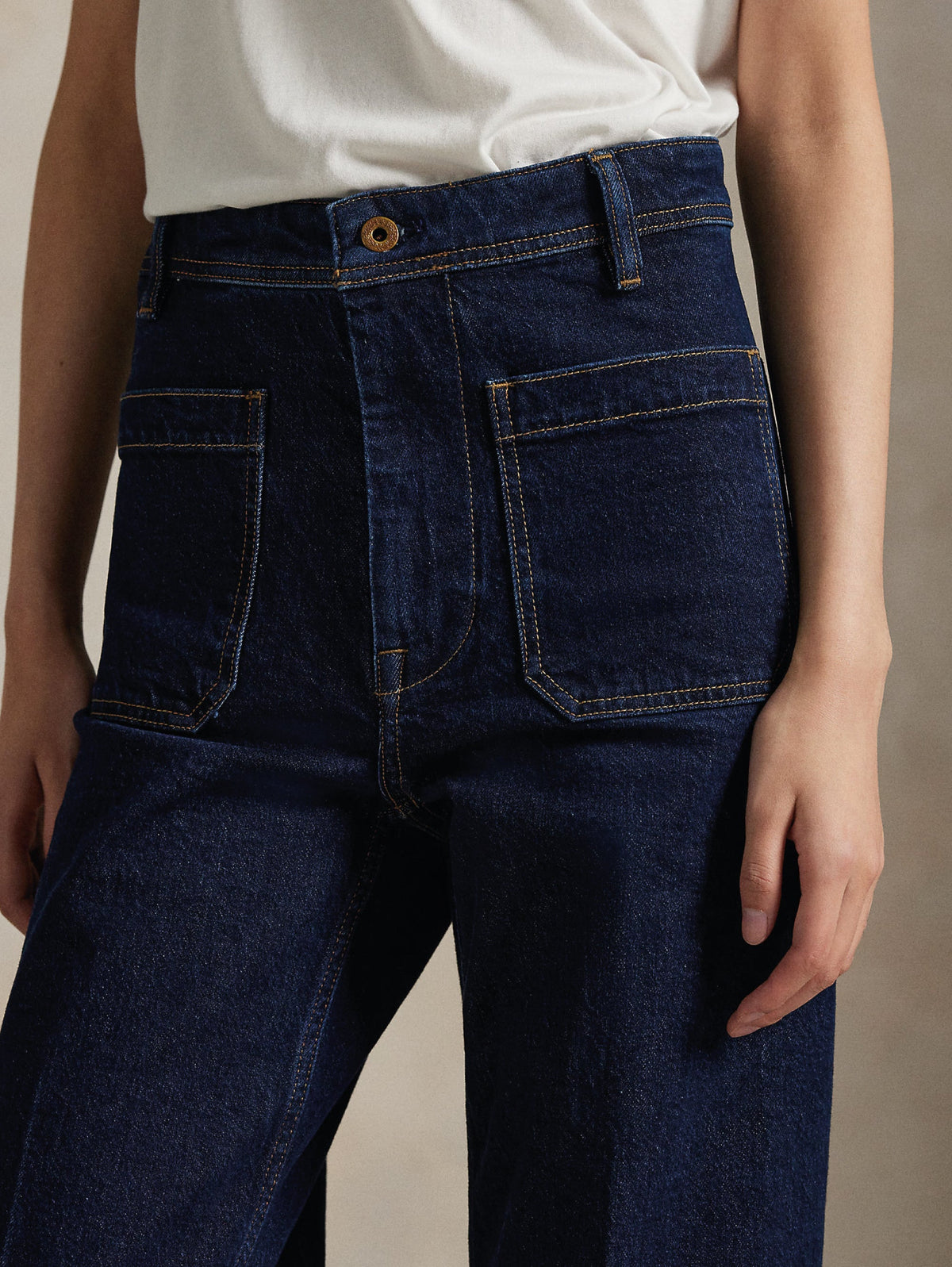 2026 New Arrival Jeans a Zampa in Denim Twill Blu