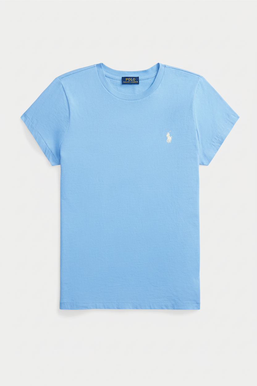 2026 New Arrival T-shirt Girocollo in Cotone Celeste