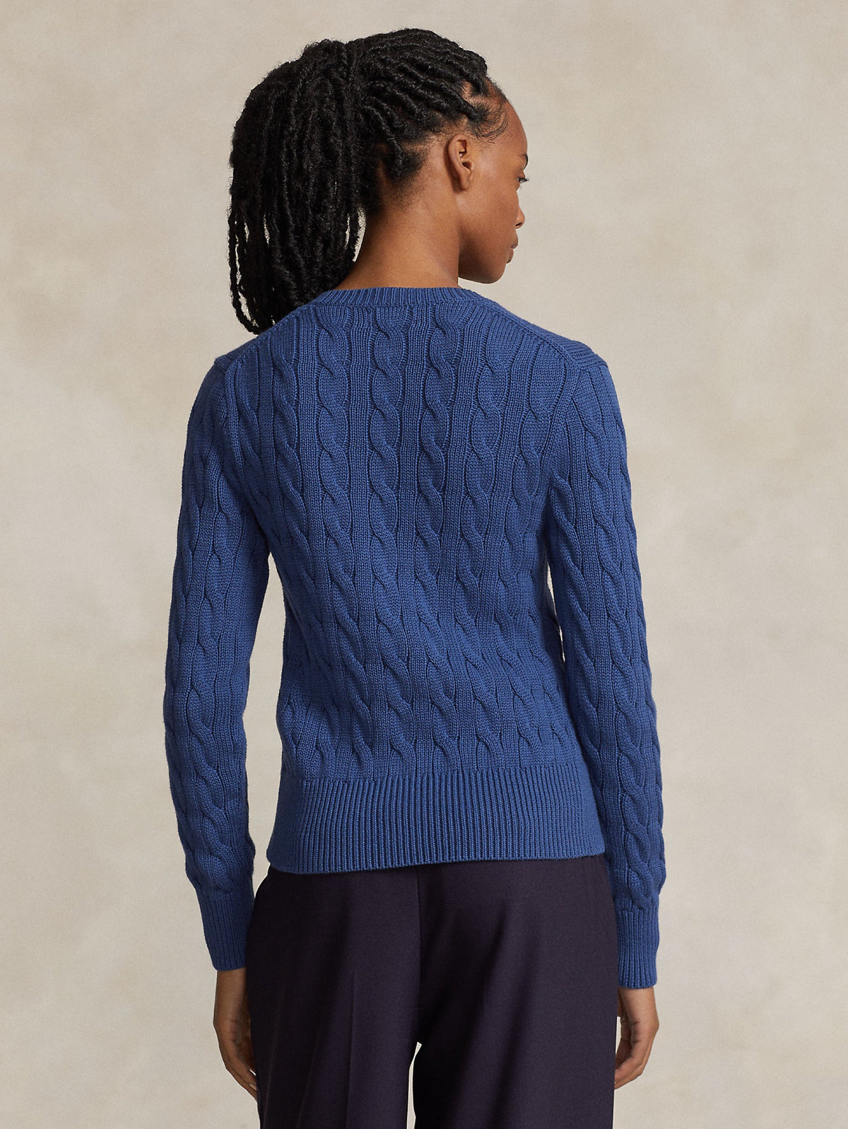 2026 New Arrival Cardigan a Trecce Blu Medio