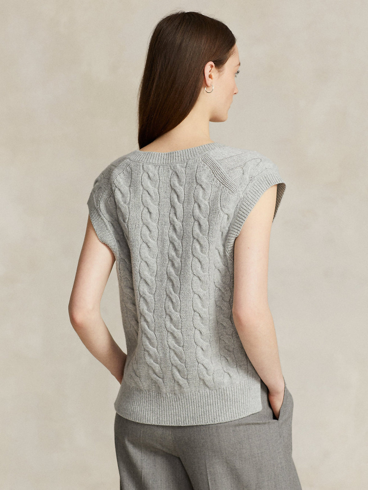2026 New Arrival Gilet a Trecce in Misto Cashmere Grigio Melange