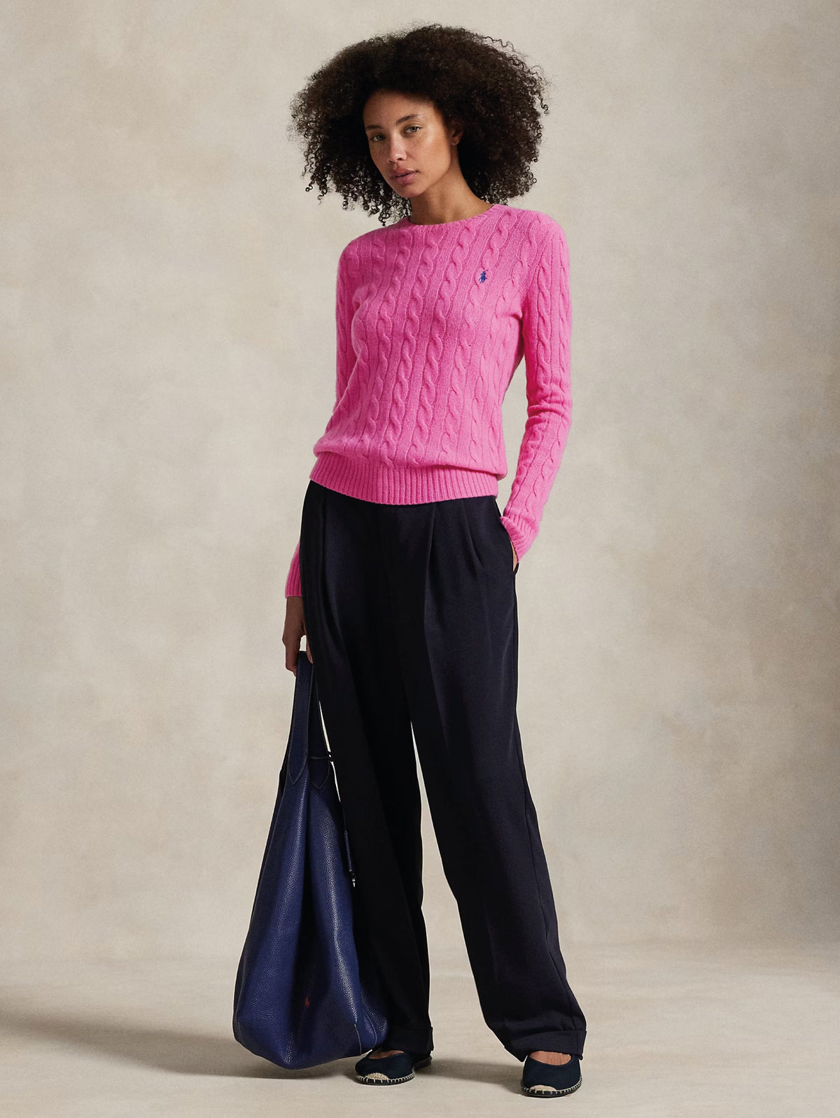 2026 New Arrival Maglia a Trecce in Misto Cashmere Fucsia