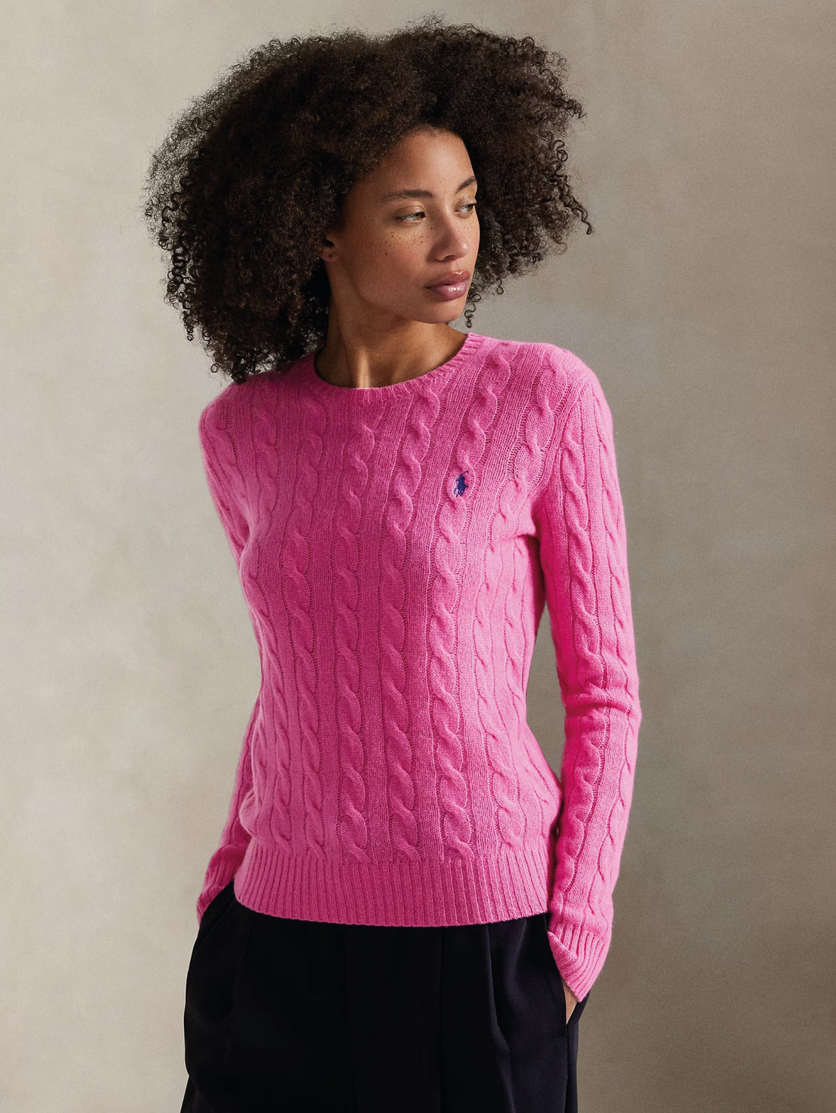 2026 New Arrival Maglia a Trecce in Misto Cashmere Fucsia