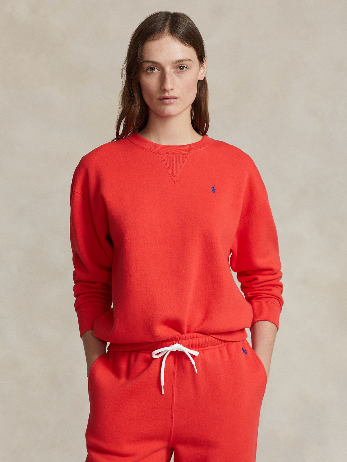 2026 New Arrival Felpa Girocollo Relaxed Fit Rosso