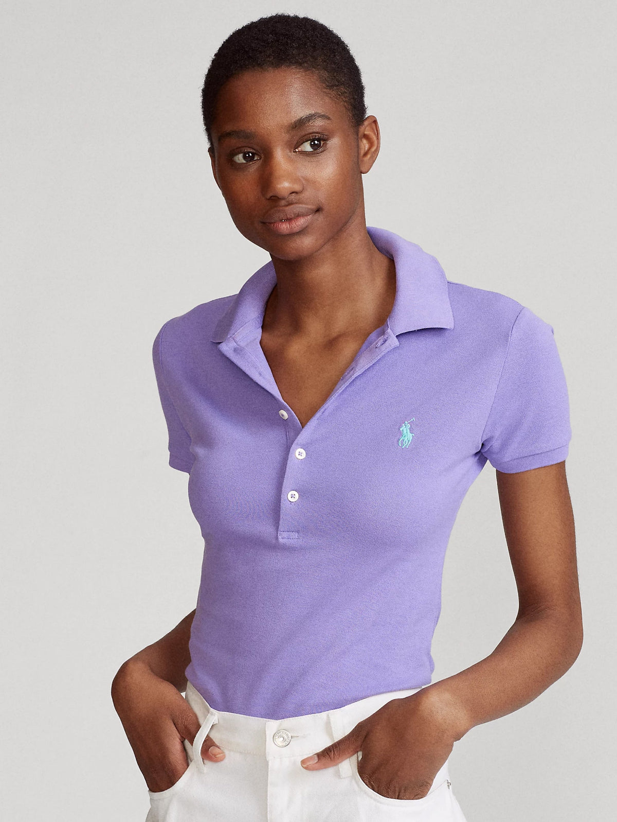 2026 New Arrival Polo Manica Corta Slim Fit Lilla