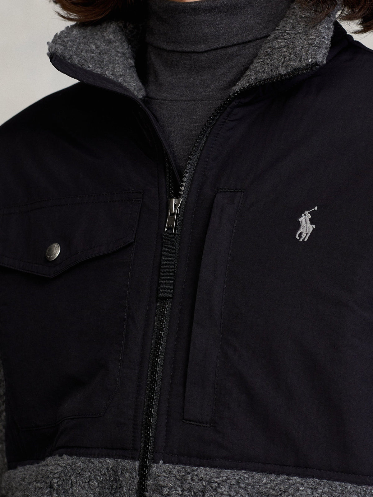 2026 New Arrival Felpa in Pile a Pelo Lungo Grigio/Nero