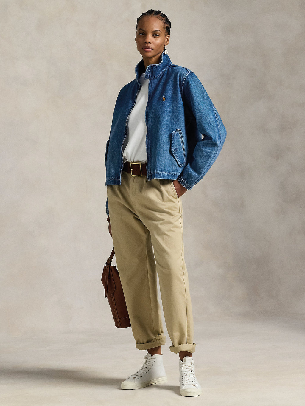 2026 New Arrival Giacca in Denim con Lavaggio Medio Blu