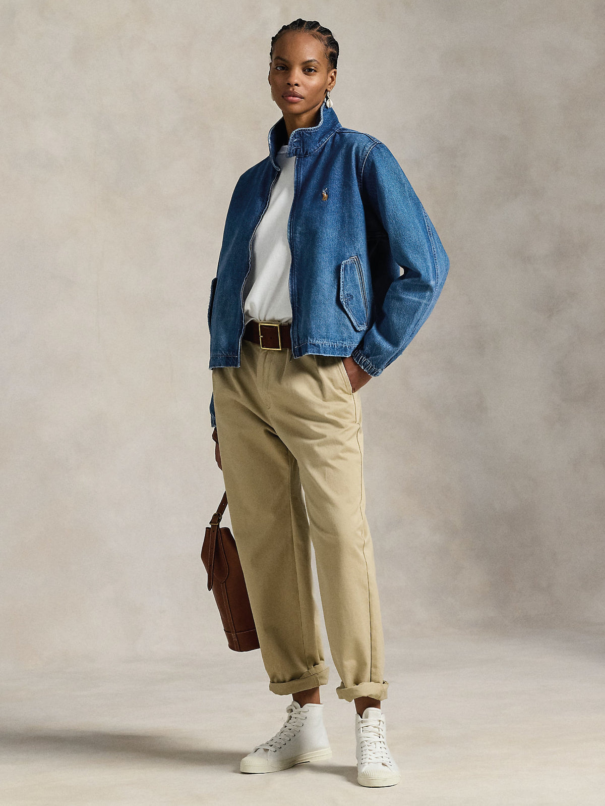 2026 New Arrival Giacca in Denim con Lavaggio Medio Blu