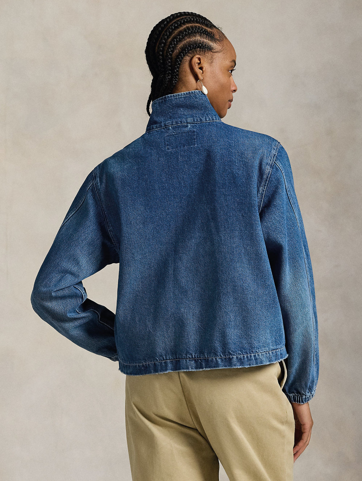 2026 New Arrival Giacca in Denim con Lavaggio Medio Blu