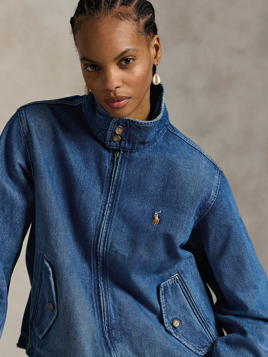 2026 New Arrival Giacca in Denim con Lavaggio Medio Blu