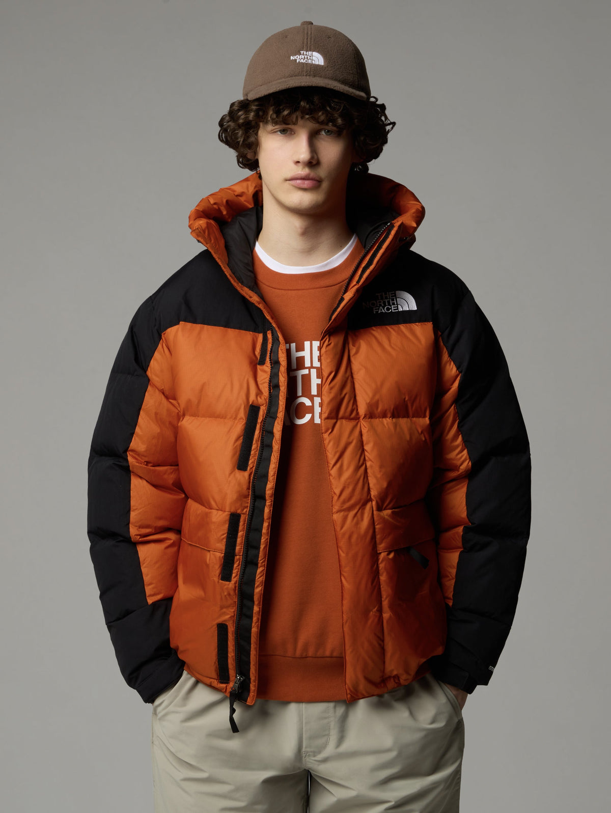 2026 New Arrival Piumino con Cappuccio Color Block Himalayan Terra/Nero