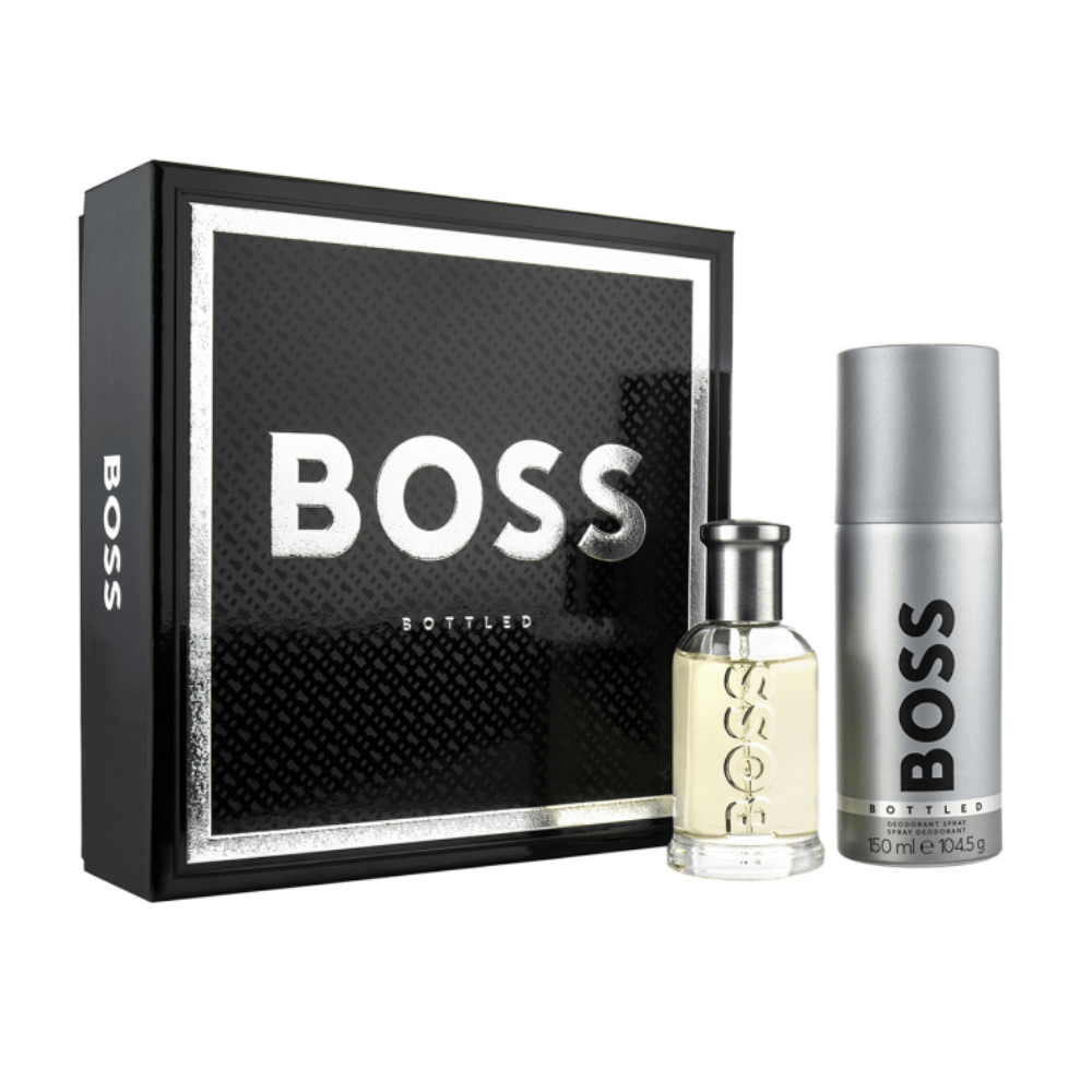 2026 New Arrival Hugo Boss Bottled Eau de Toilette Men's Aftershave Gift Set Spray (50ml) with Deodorant Spray