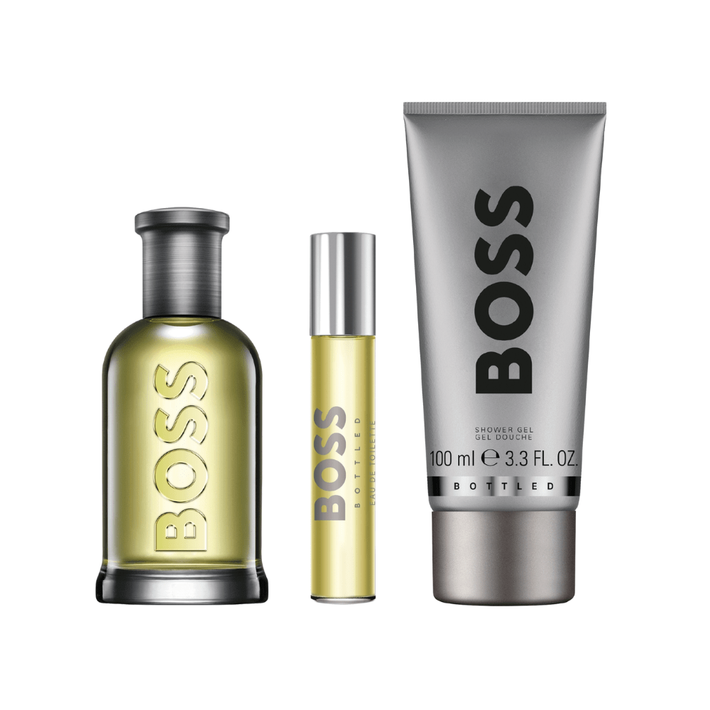 2026 New Arrival Hugo Boss Bottled Men's Aftershave Gift Set (100ml EDT + 100ml Shower Gel + 10ml EDT)