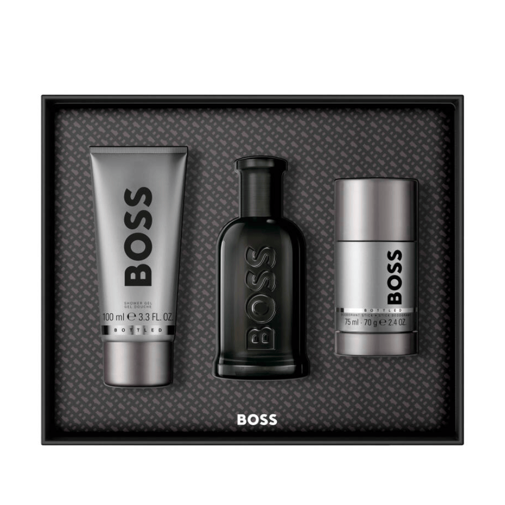 2026 New Arrival Hugo Boss Bottled Men's Gift Set (100ml Parfum + 100ml Shower Gel + 70g Deodorant Stick)