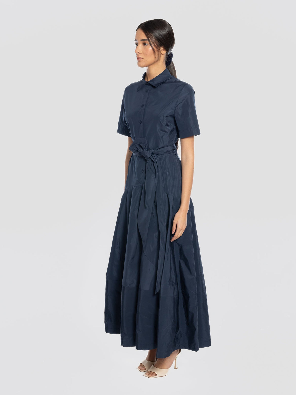 2026 New Arrival Abito Lungo in Taffet Blu