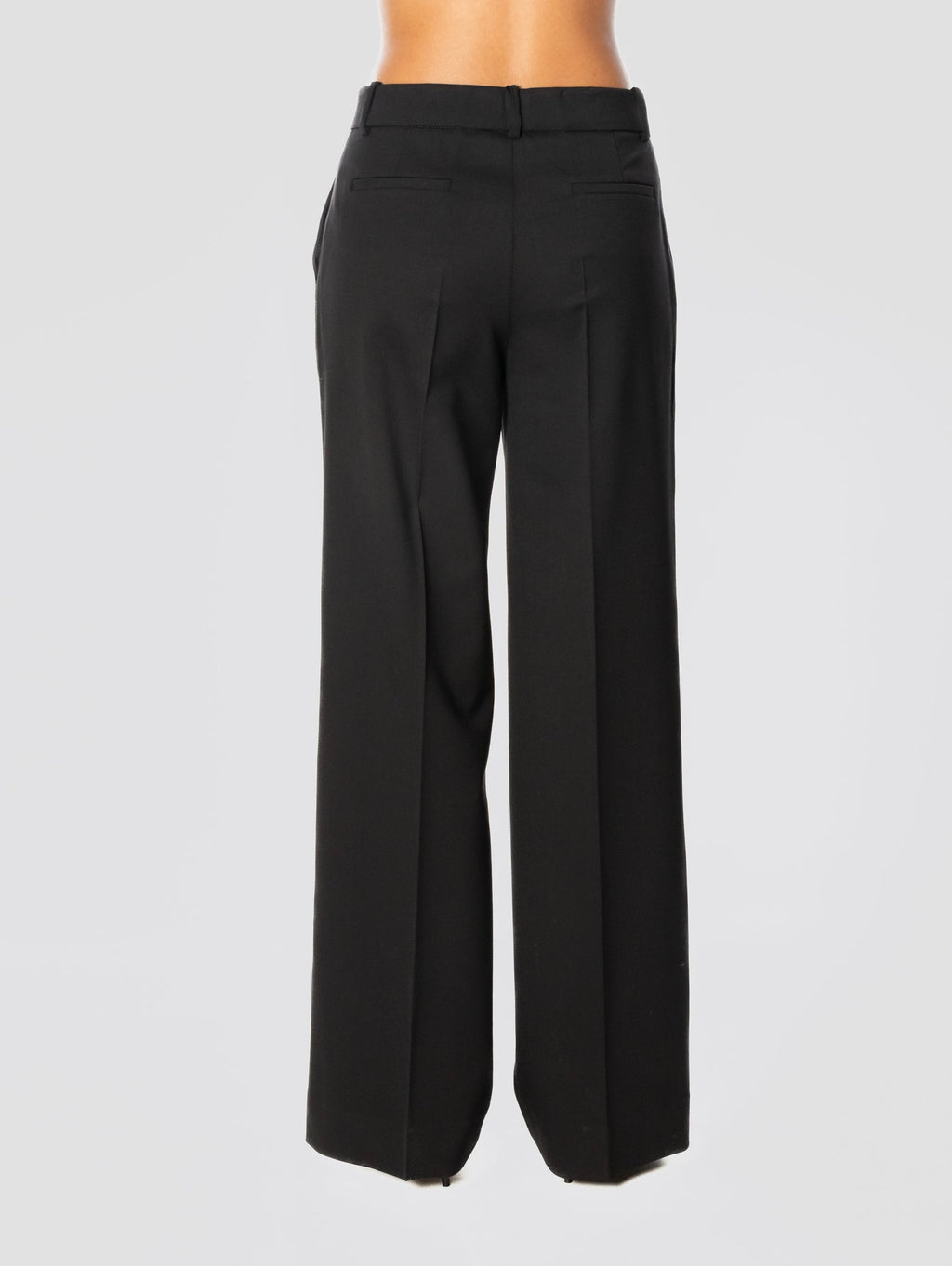 2026 New Arrival Pantaloni Palazzo in Fresco Lana Nero