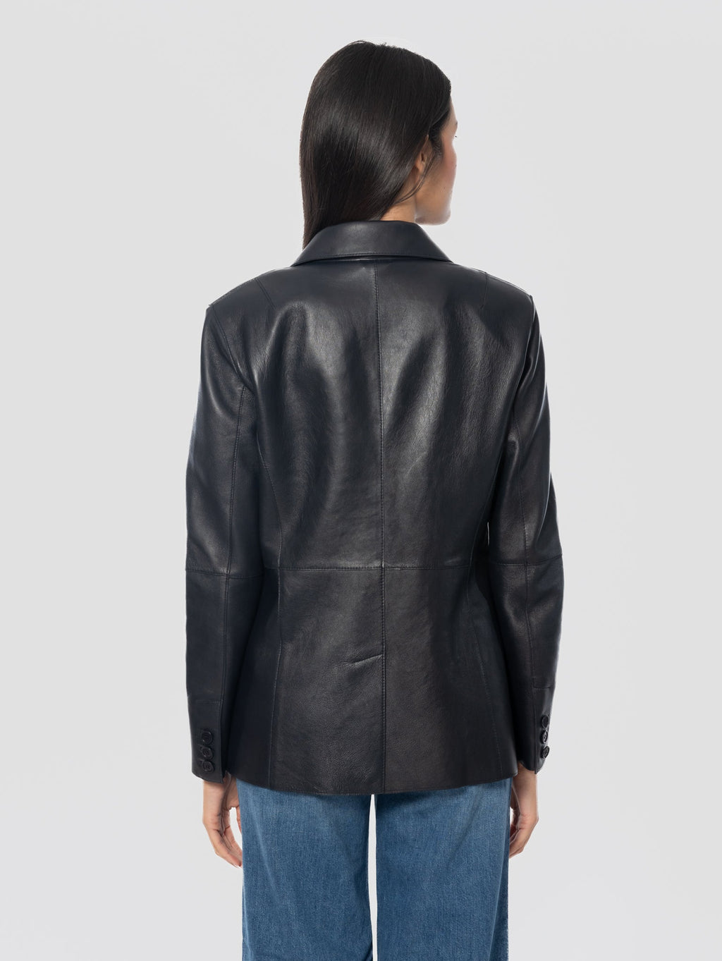 2026 New Arrival Giacca Blazer Mono Bottone in Pelle Blu