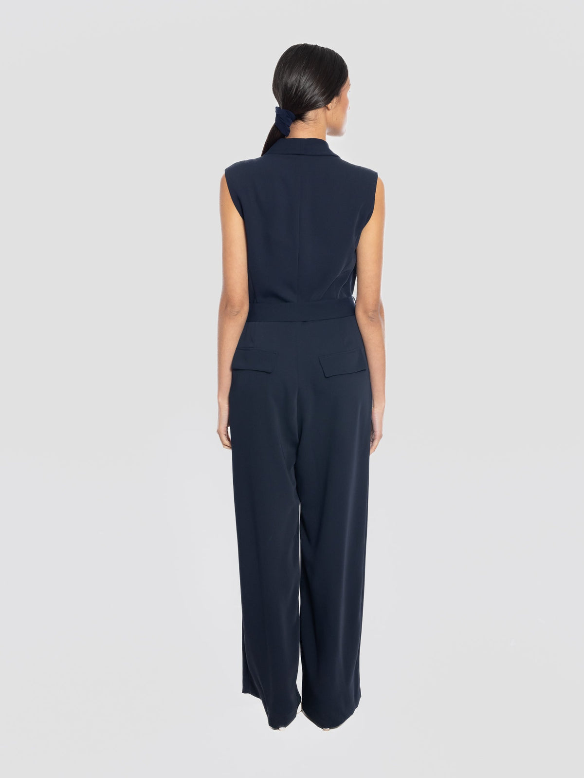 2026 New Arrival Tuta in Cady con Collo Sciallato Blu
