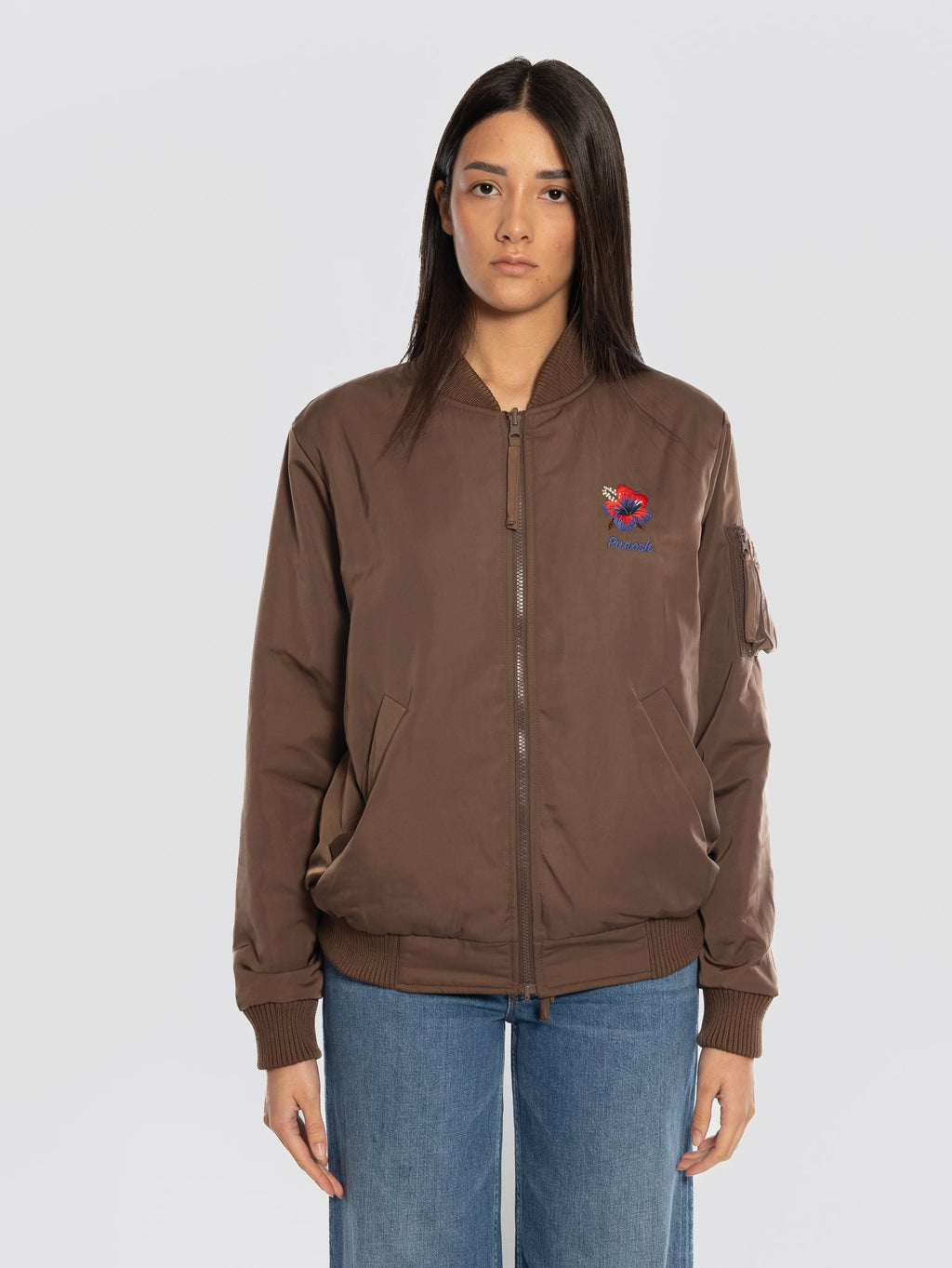 2026 New Arrival Bomber Reversibile con Stampa Marrone