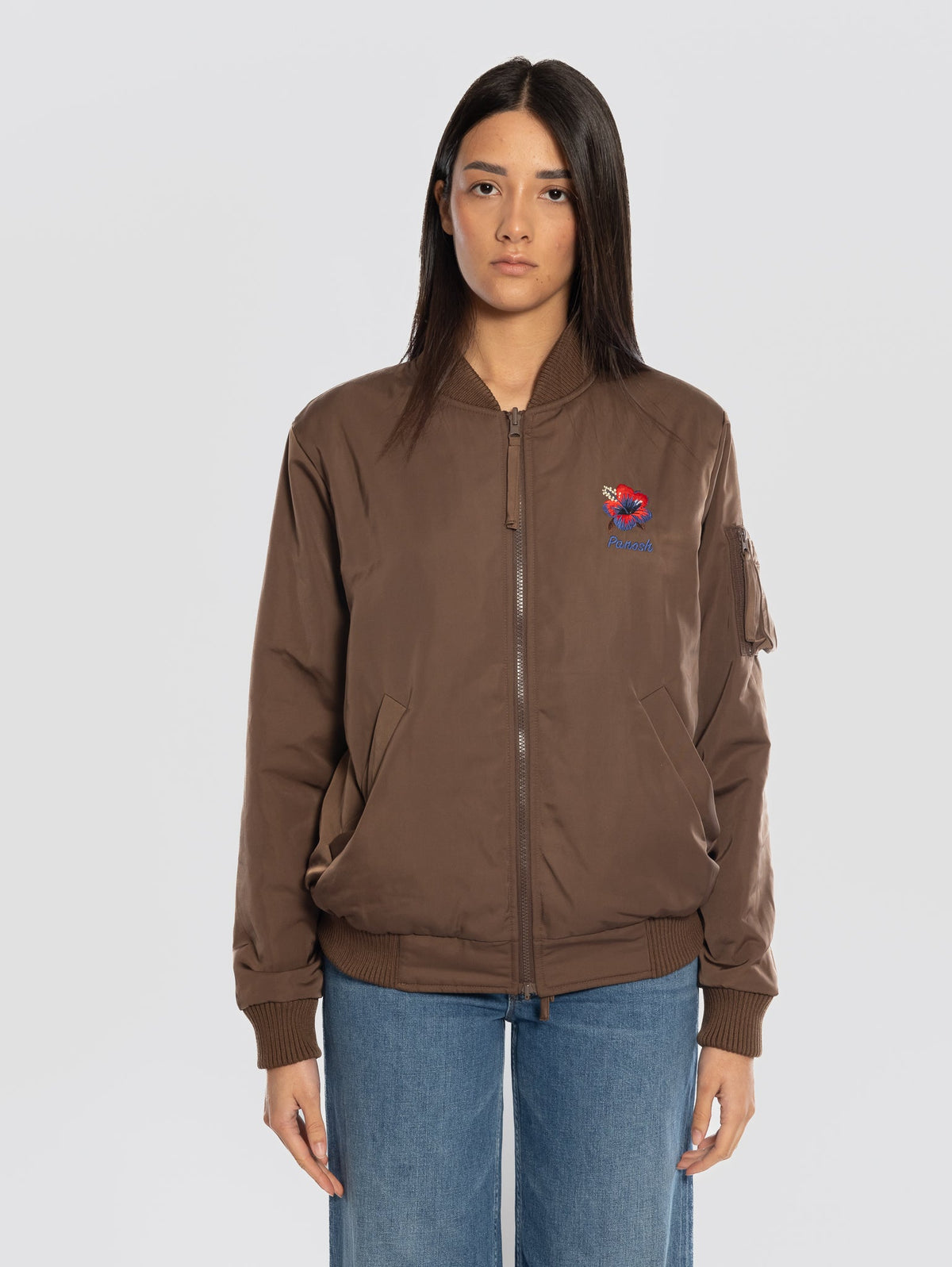 2026 New Arrival Bomber Reversibile con Stampa Marrone