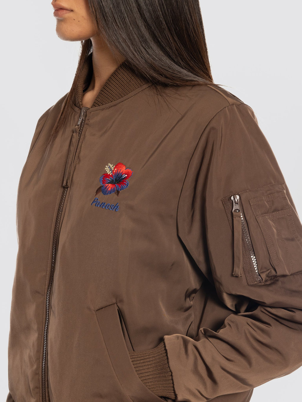 2026 New Arrival Bomber Reversibile con Stampa Marrone