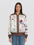 2026 New Arrival Bomber Reversibile con Stampa Marrone