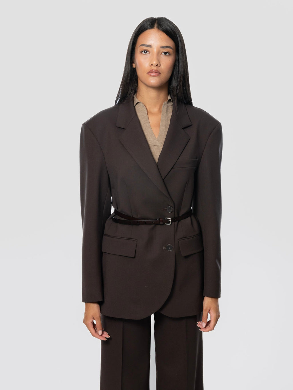 2026 New Arrival Giacca Doppio Petto in Fresco Lana Testa di Moro