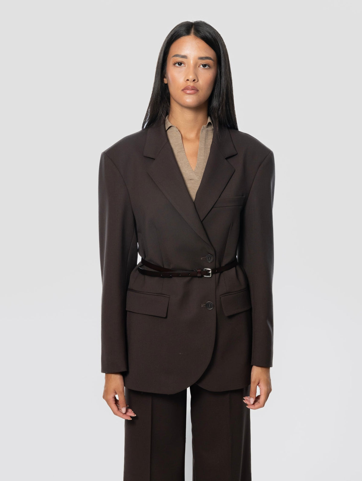 2026 New Arrival Giacca Doppio Petto in Fresco Lana Testa di Moro