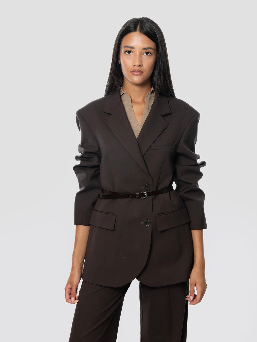 2026 New Arrival Giacca Doppio Petto in Fresco Lana Testa di Moro