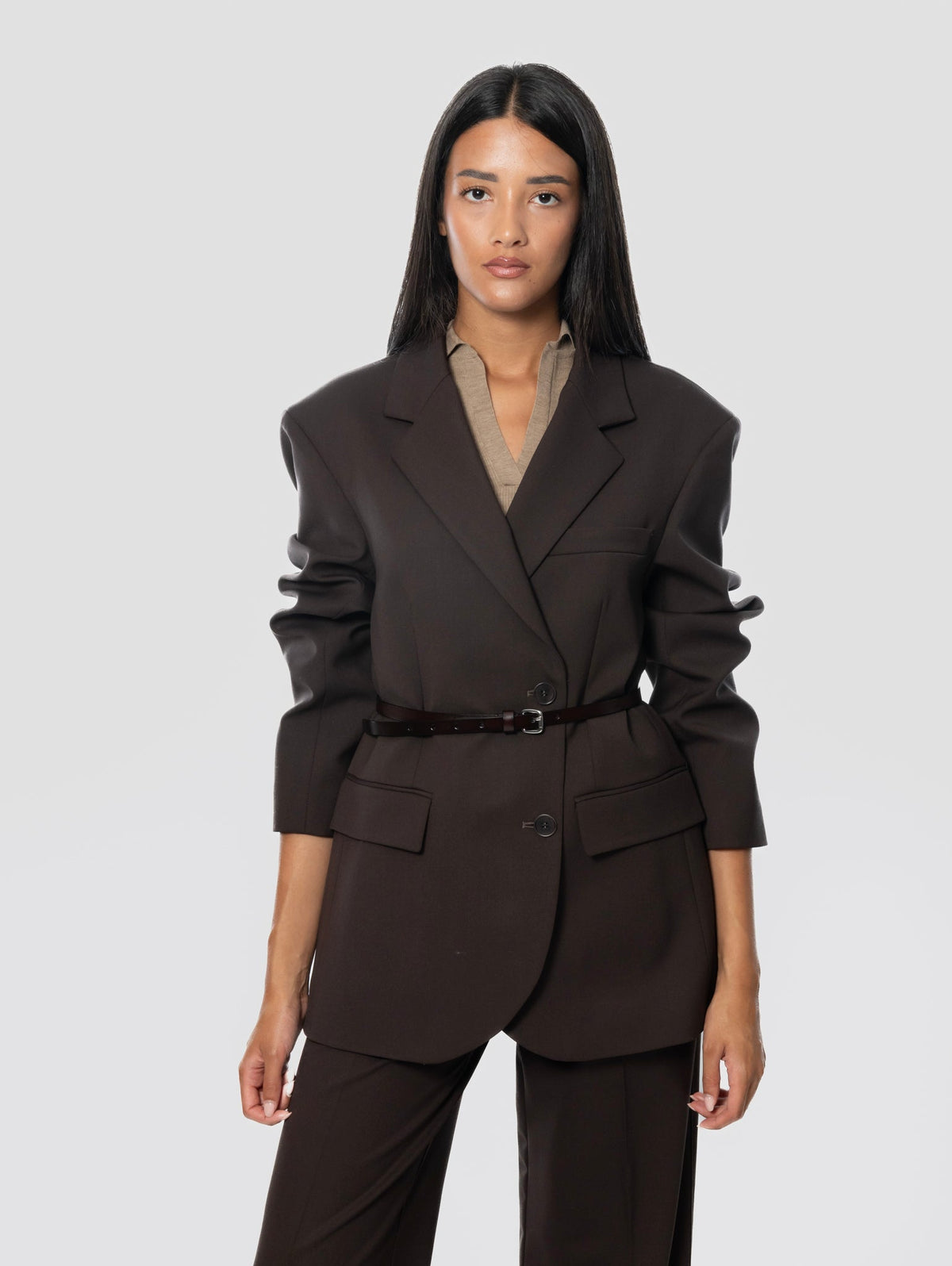 2026 New Arrival Giacca Doppio Petto in Fresco Lana Testa di Moro