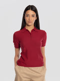 2026 New Arrival Maglia a Polo con Bottoni Magenta