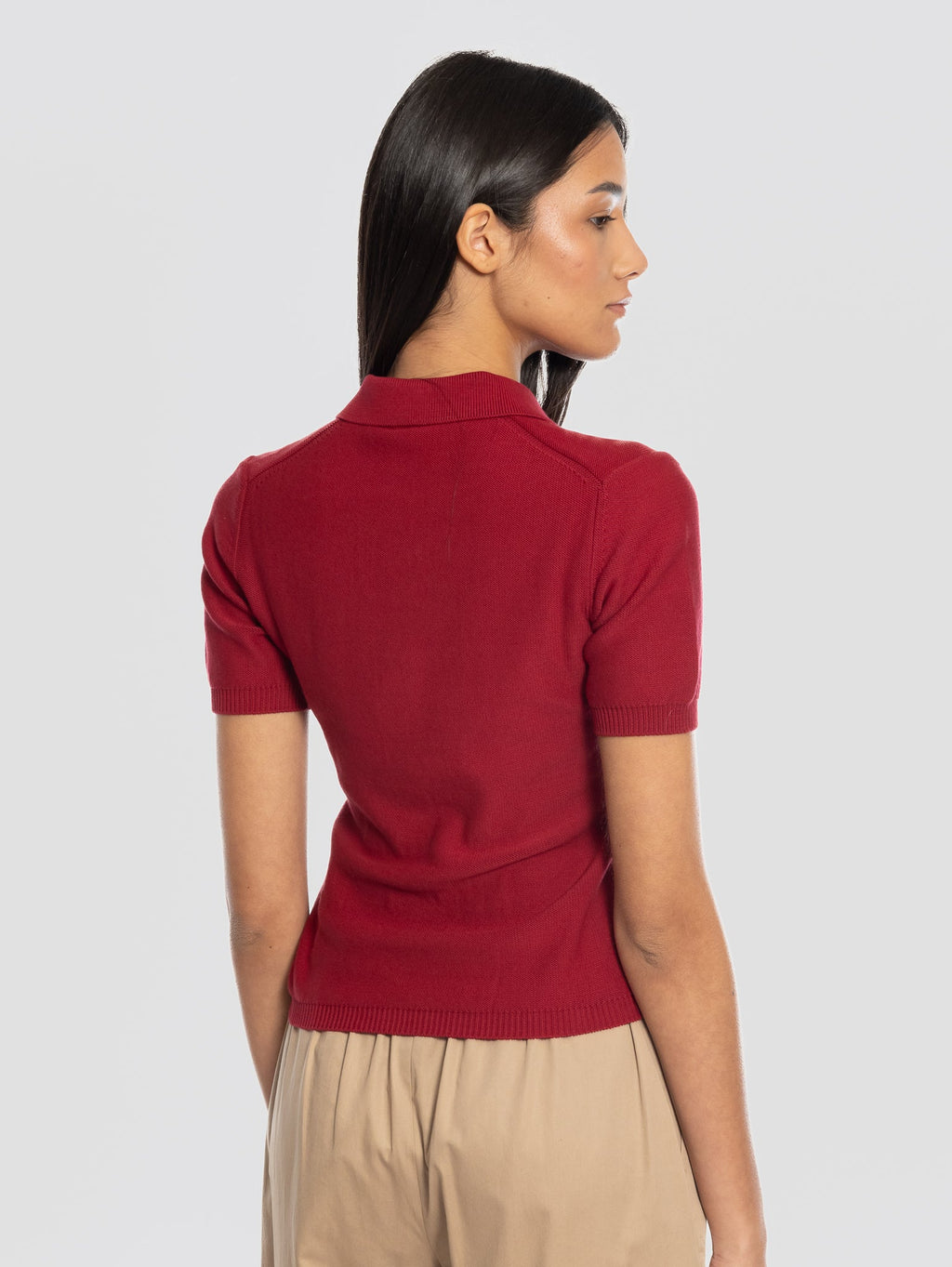 2026 New Arrival Maglia a Polo con Bottoni Magenta