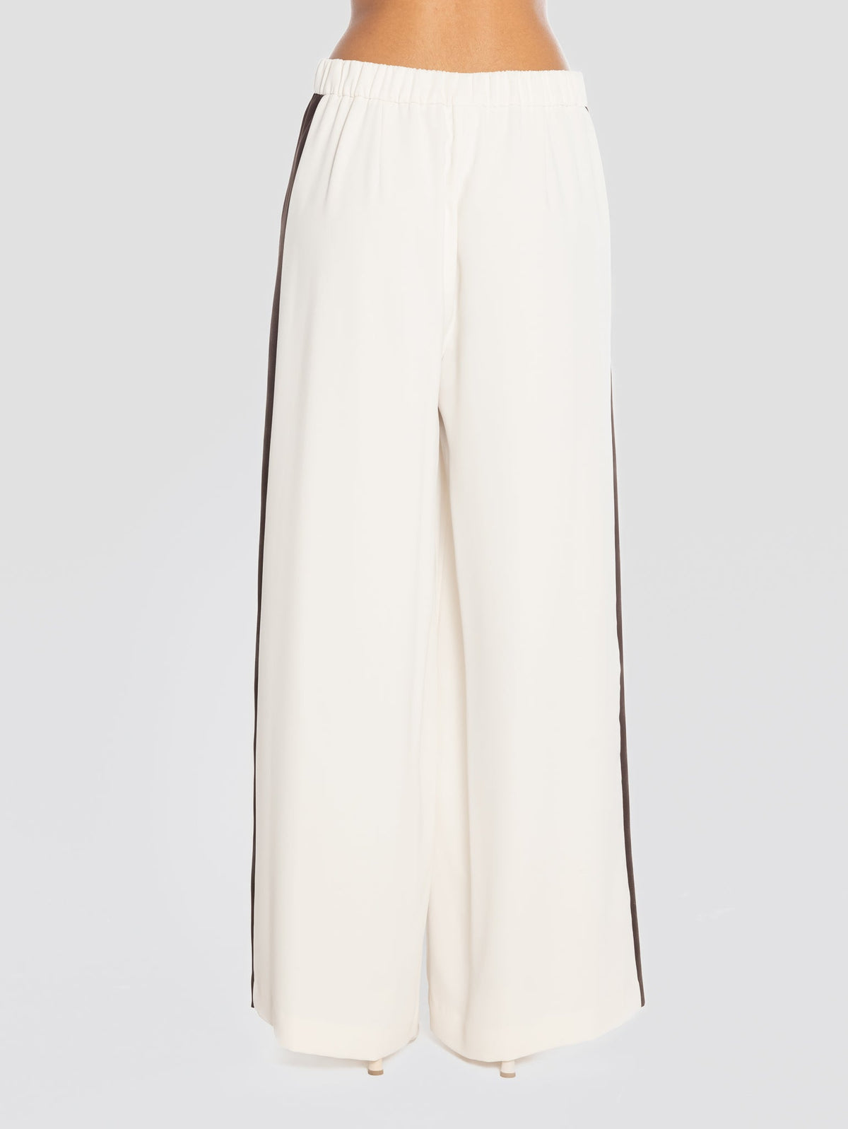 2026 New Arrival Pantaloni in Cady con Banda Laterale Panna/Marrone