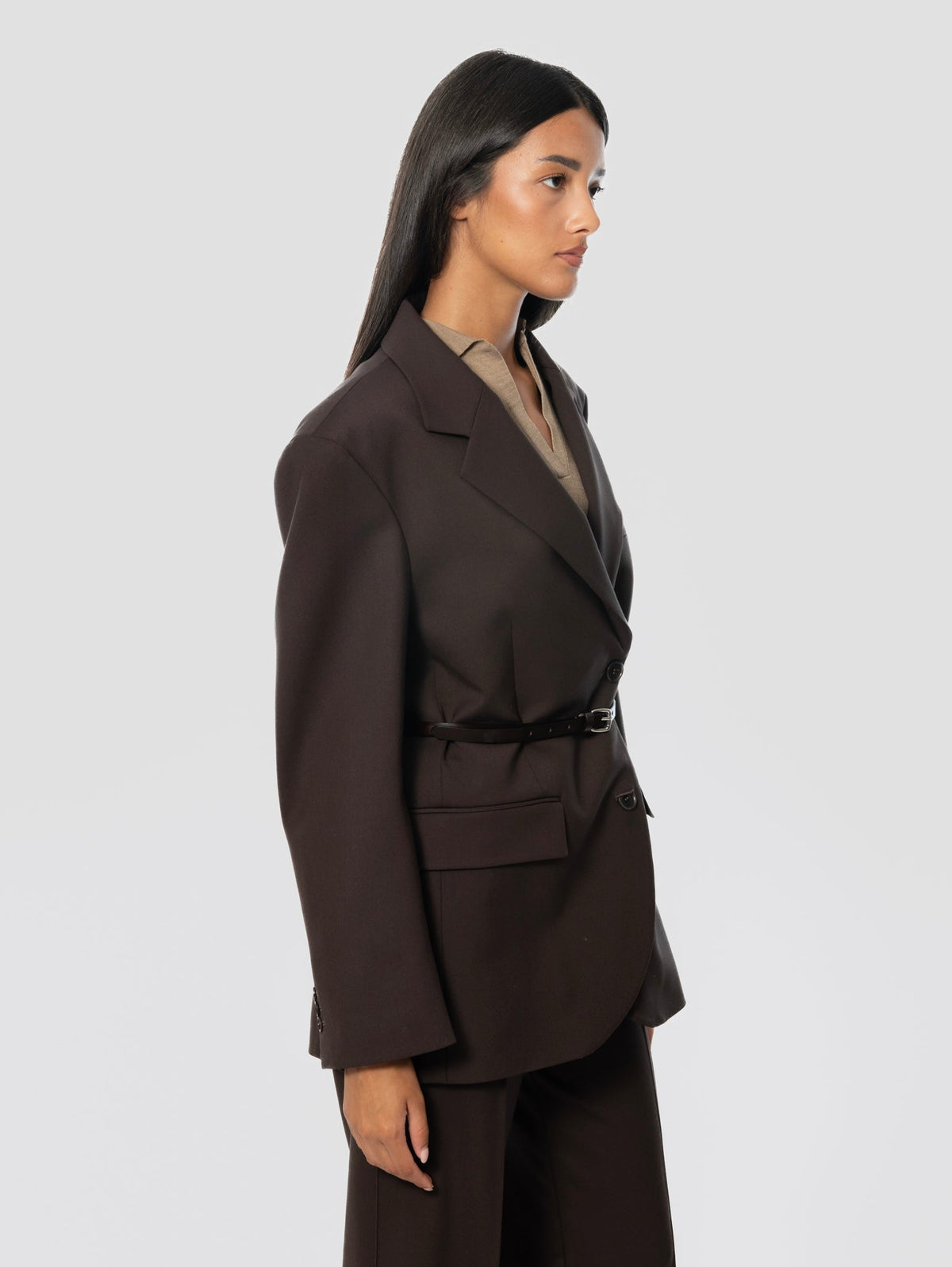 2026 New Arrival Giacca Doppio Petto in Fresco Lana Testa di Moro