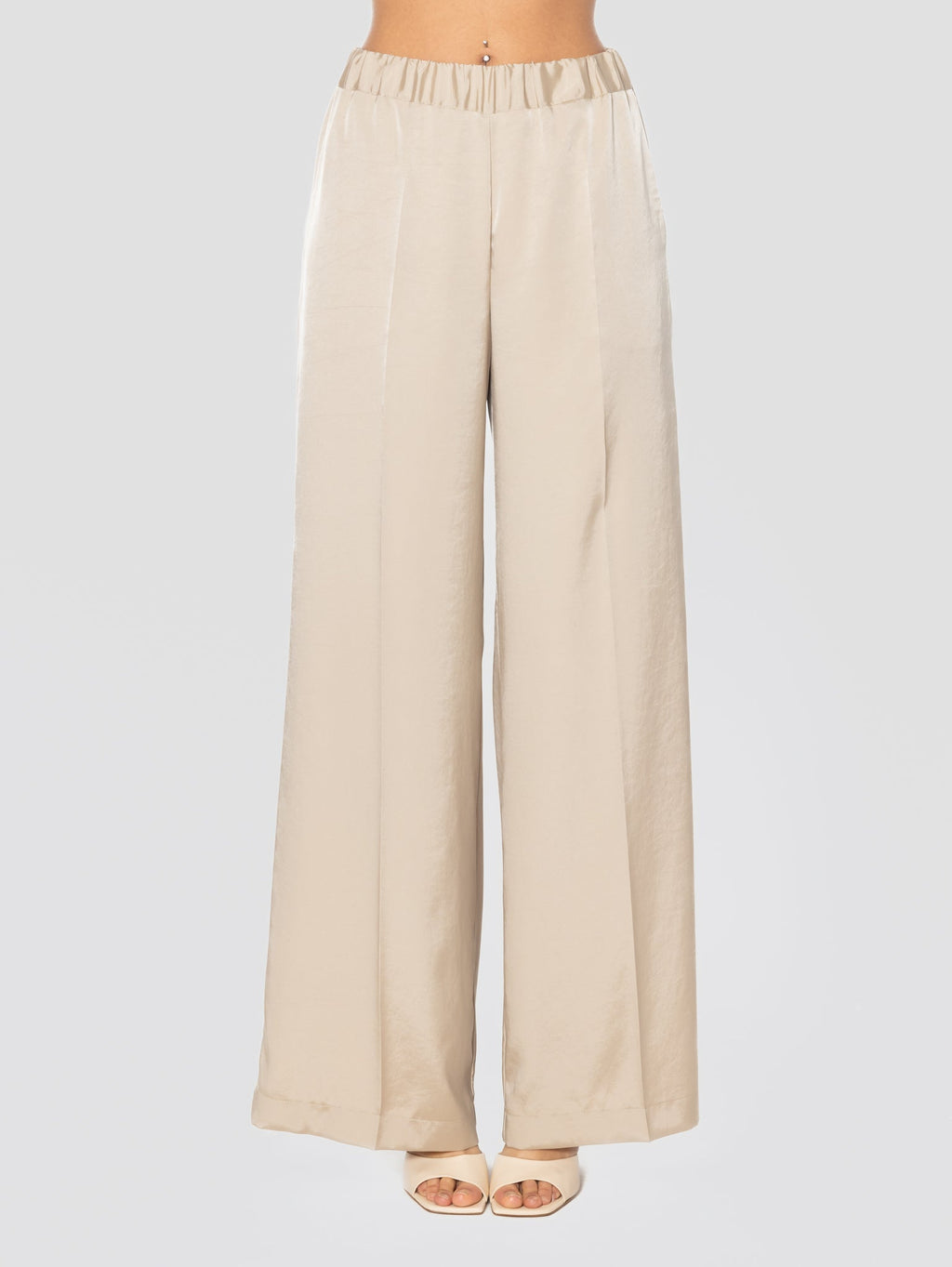 2026 New Arrival Pantaloni in Poly Twill Beige