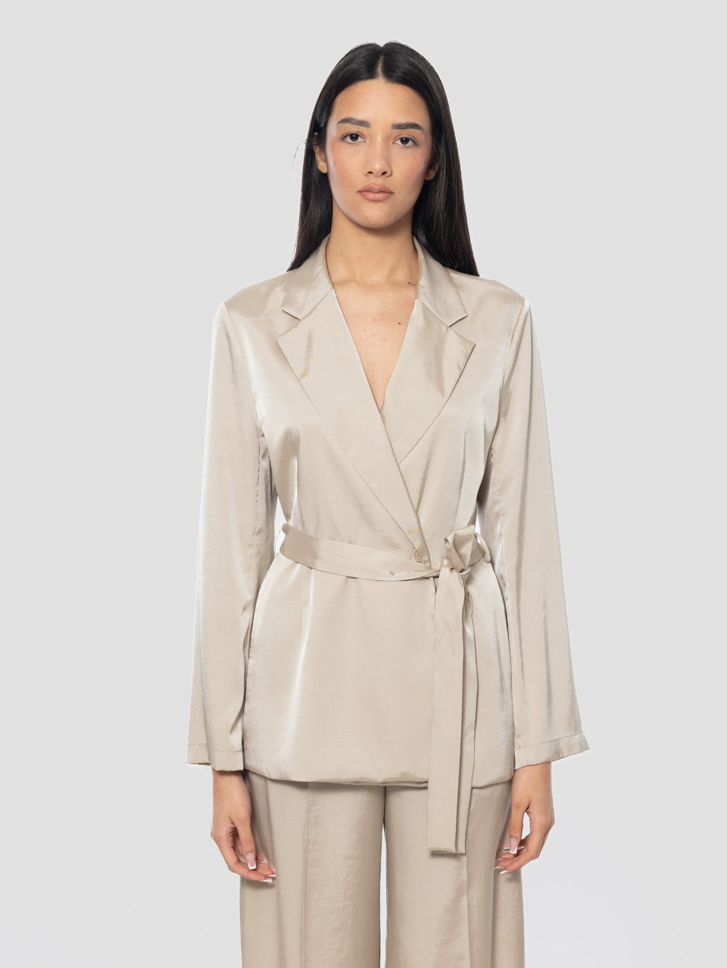 2026 New Arrival Giacca Doppiopetto in Twill Beige