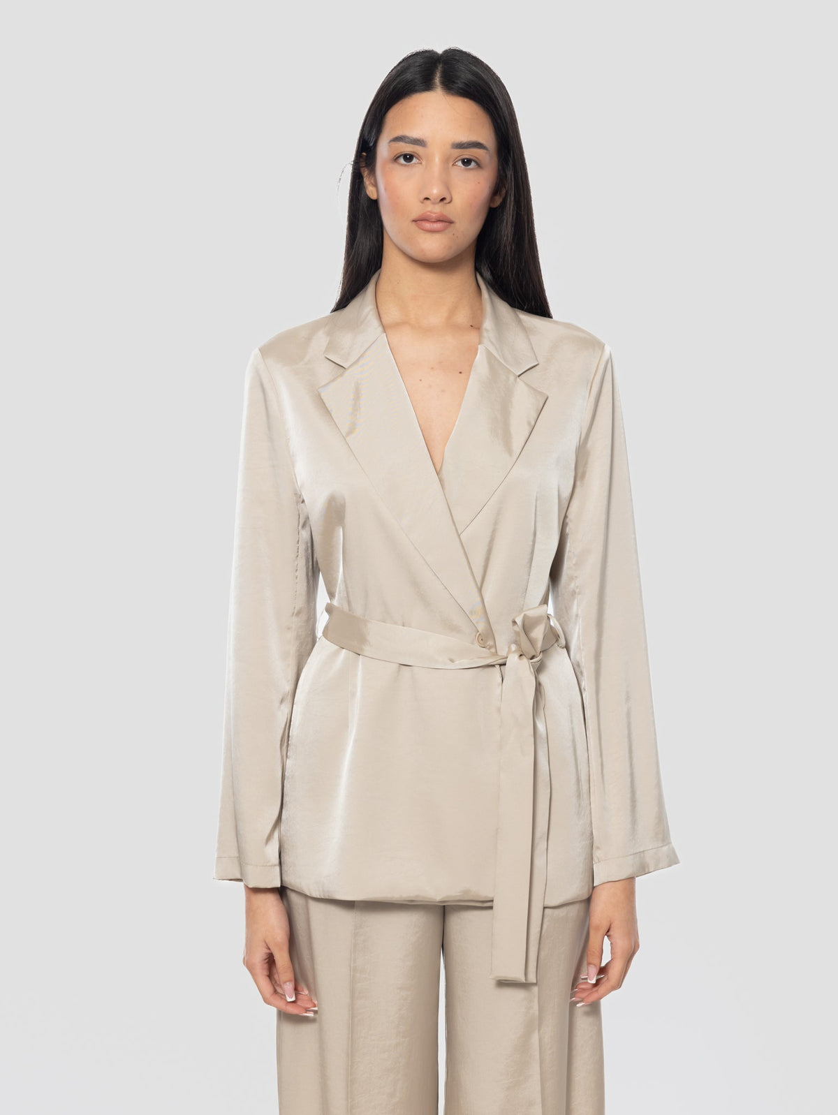 2026 New Arrival Giacca Doppiopetto in Twill Beige
