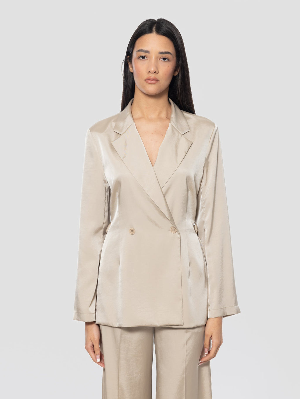 2026 New Arrival Giacca Doppiopetto in Twill Beige
