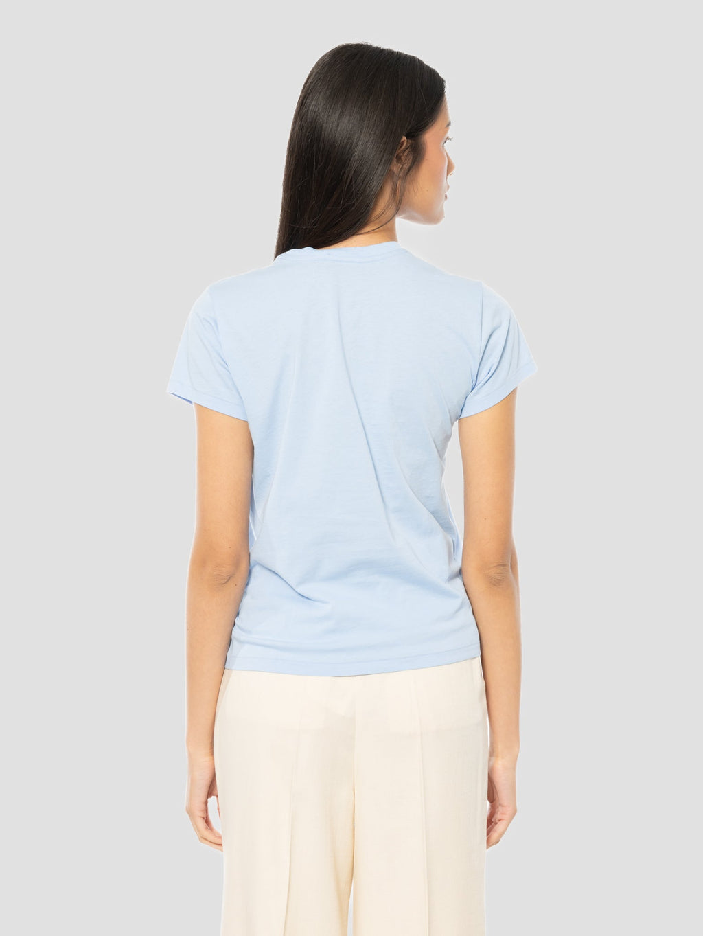 2026 New Arrival T-shirt Girocollo in Cotone Celeste