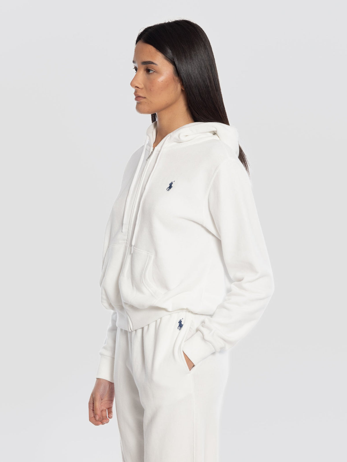 2026 New Arrival Felpa con Cappuccio Full Zip Bianco