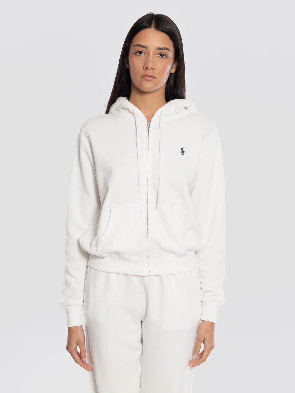 2026 New Arrival Felpa con Cappuccio Full Zip Bianco