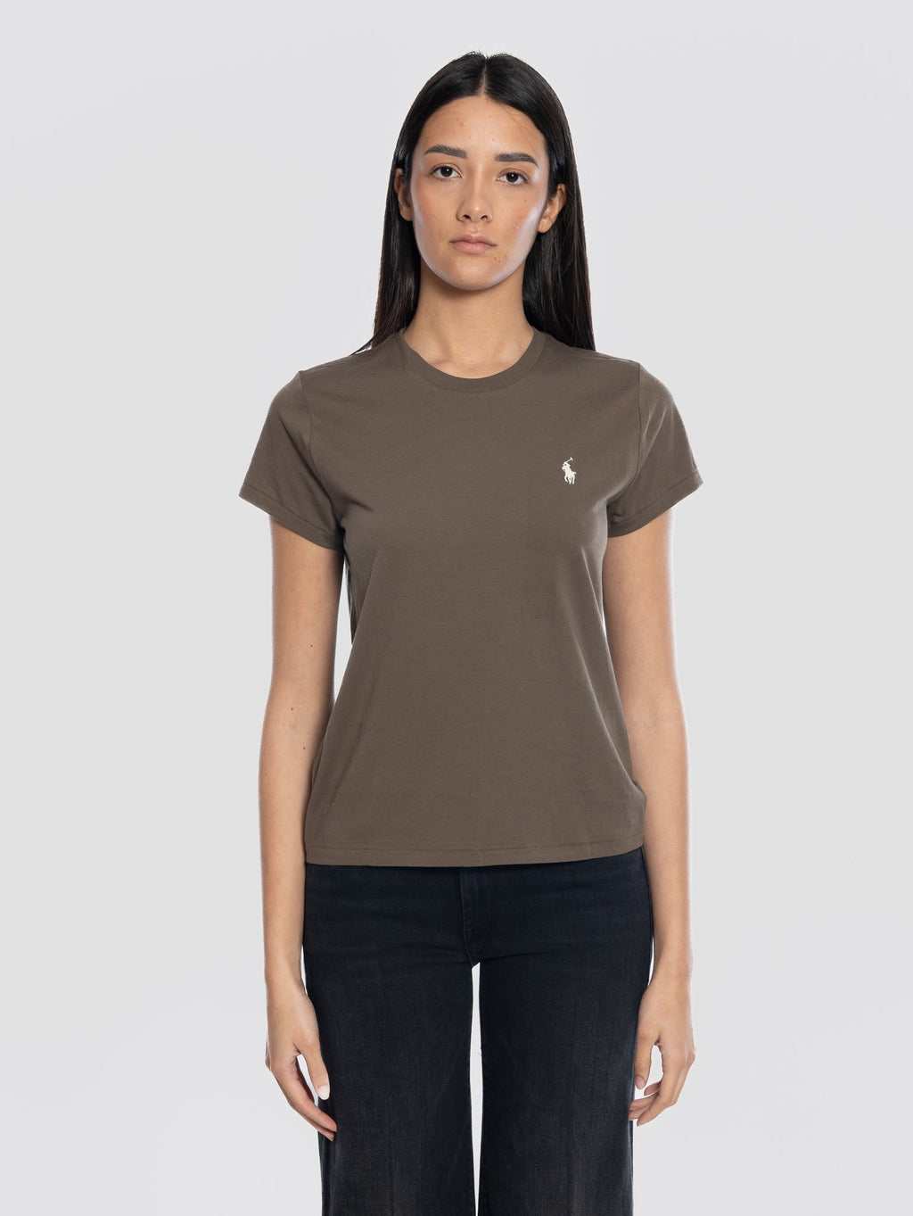 2026 New Arrival T-shirt Girocollo in Cotone Marrone