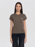 2026 New Arrival T-shirt Girocollo in Cotone Marrone