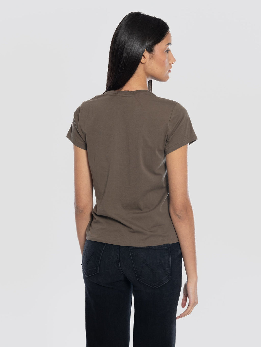 2026 New Arrival T-shirt Girocollo in Cotone Marrone