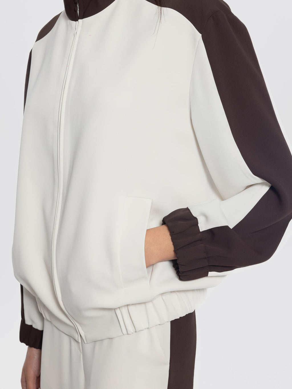 2026 New Arrival Giubbotto Bicolor in Cady Panna/Marrone