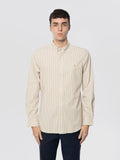 2026 New Arrival Camicia in Popeline Stretch a Righe Beige/Bianco