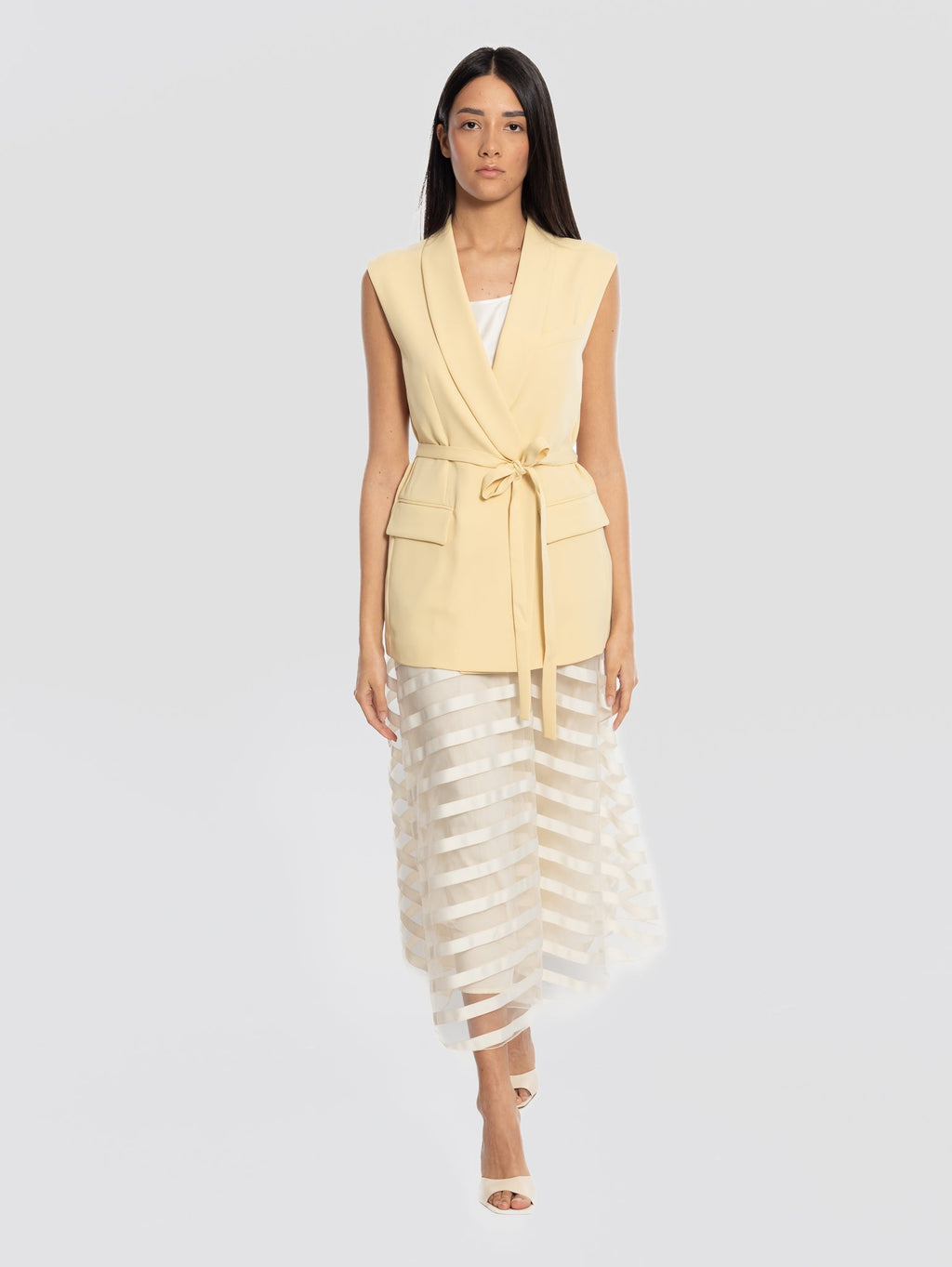 2026 New Arrival Gilet in Cady Doppiopetto Banana
