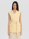 2026 New Arrival Gilet in Cady Doppiopetto Banana